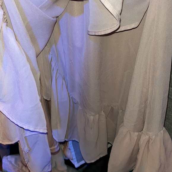 #52–Sadie Robertson (M) pink 💯 % polyester sheer, soft dress with slip and ties - Picture 5 of 7